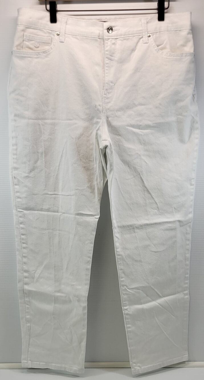 L4) Women's Gloria Vanderbilt Amanda White Jeans Pants Size 16 Short